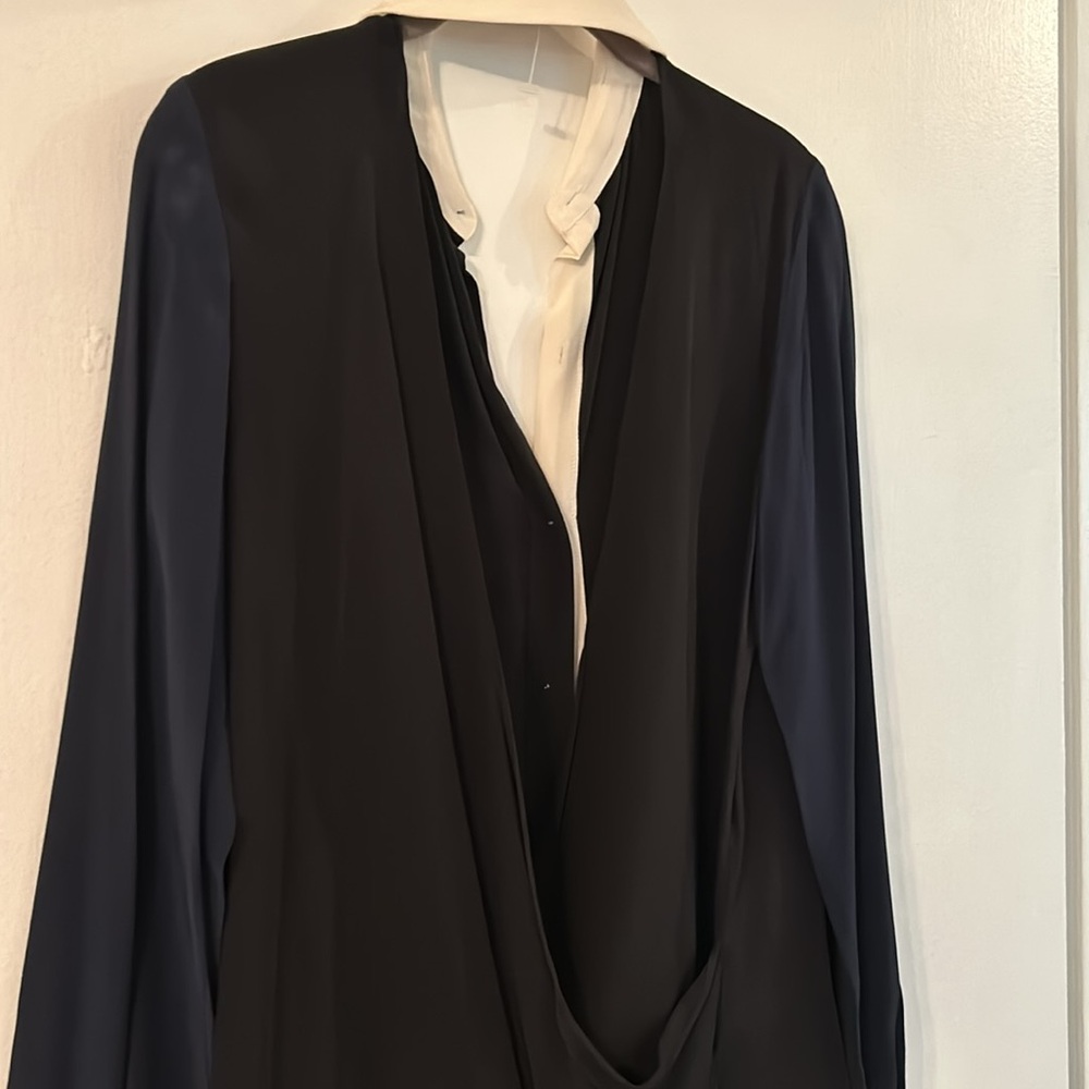 Jaygodfrey Colorblock Open Back Button Blouse - image 5